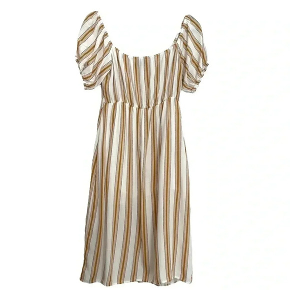 Lumiere Button Down Striped Sundress Vintage Style - Picture 2 of 4